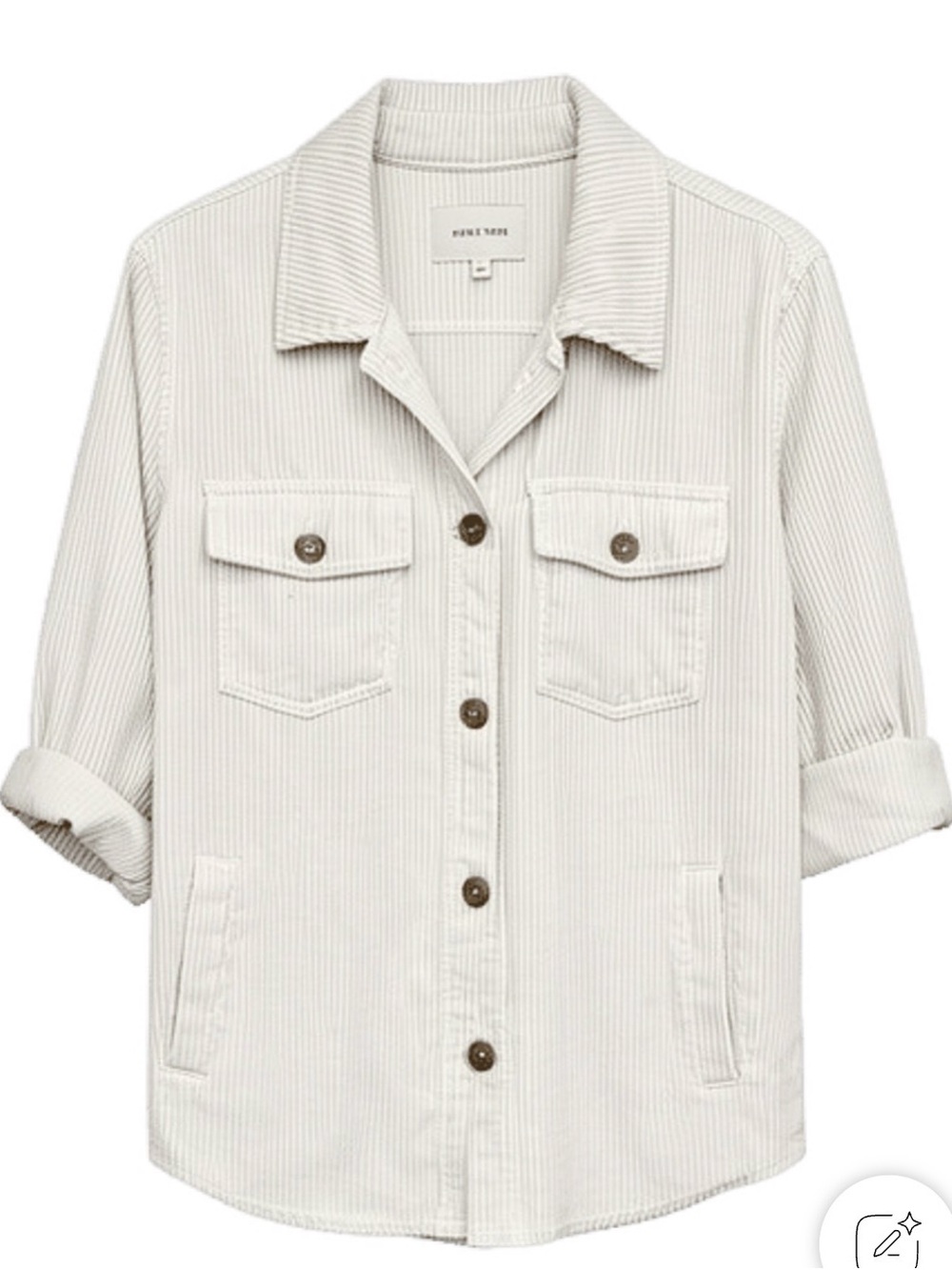 Love Tree Cream Corduroy Button-Front Utility Shirt